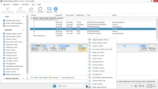 Partitiemanager server