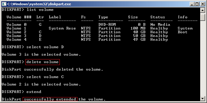 Diskpart extend