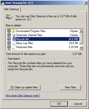 Clean up disk